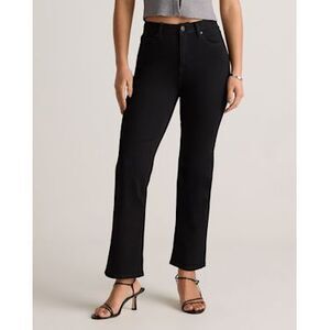Quince Women Bella Stretch Straight Jeans Black Pants 25
